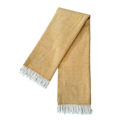 Deken - Fanny - geel - 100% Noorse wol - 130x180