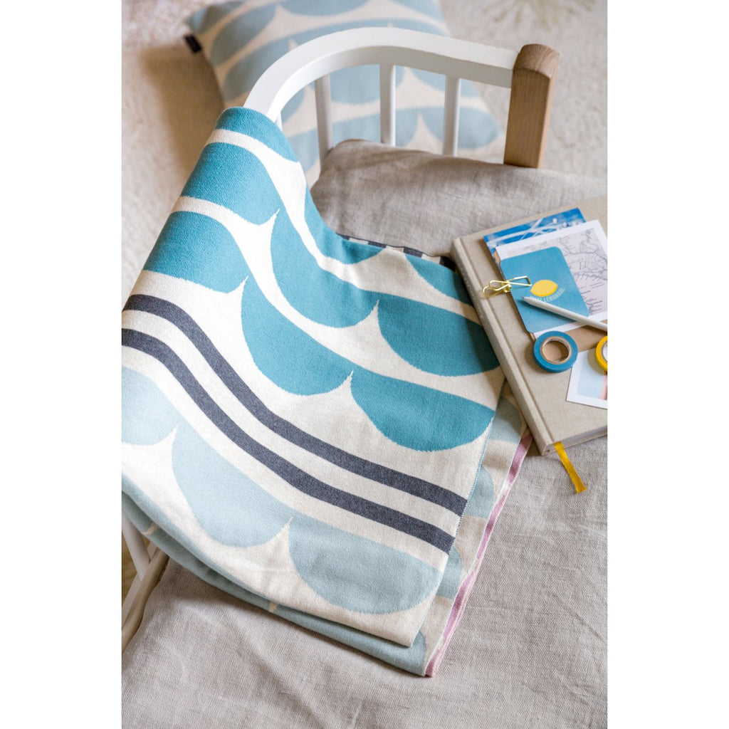 Kamelia deken paars, zacht jacquard gebreide katoen