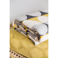 Olivia blanket yellow, soft jacquard knitted cotton