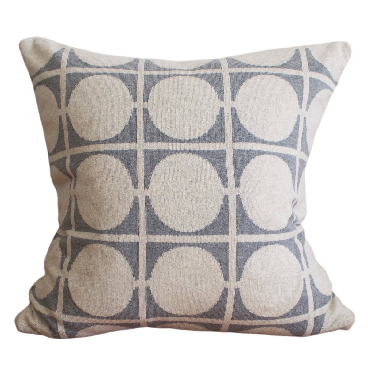 Don cushion cover grey, soft jacquard cotton knitted