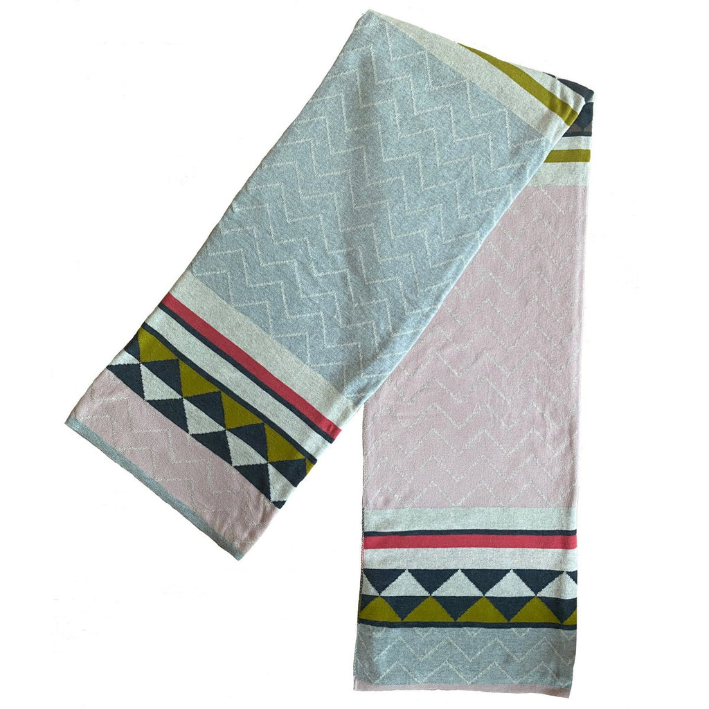 Vilma deken roze, zachte jacquard gebreide katoen