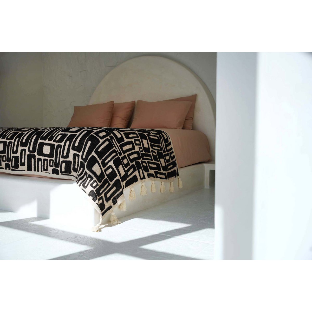 De Aztec Bedsprei - Natuurlijk Zwart