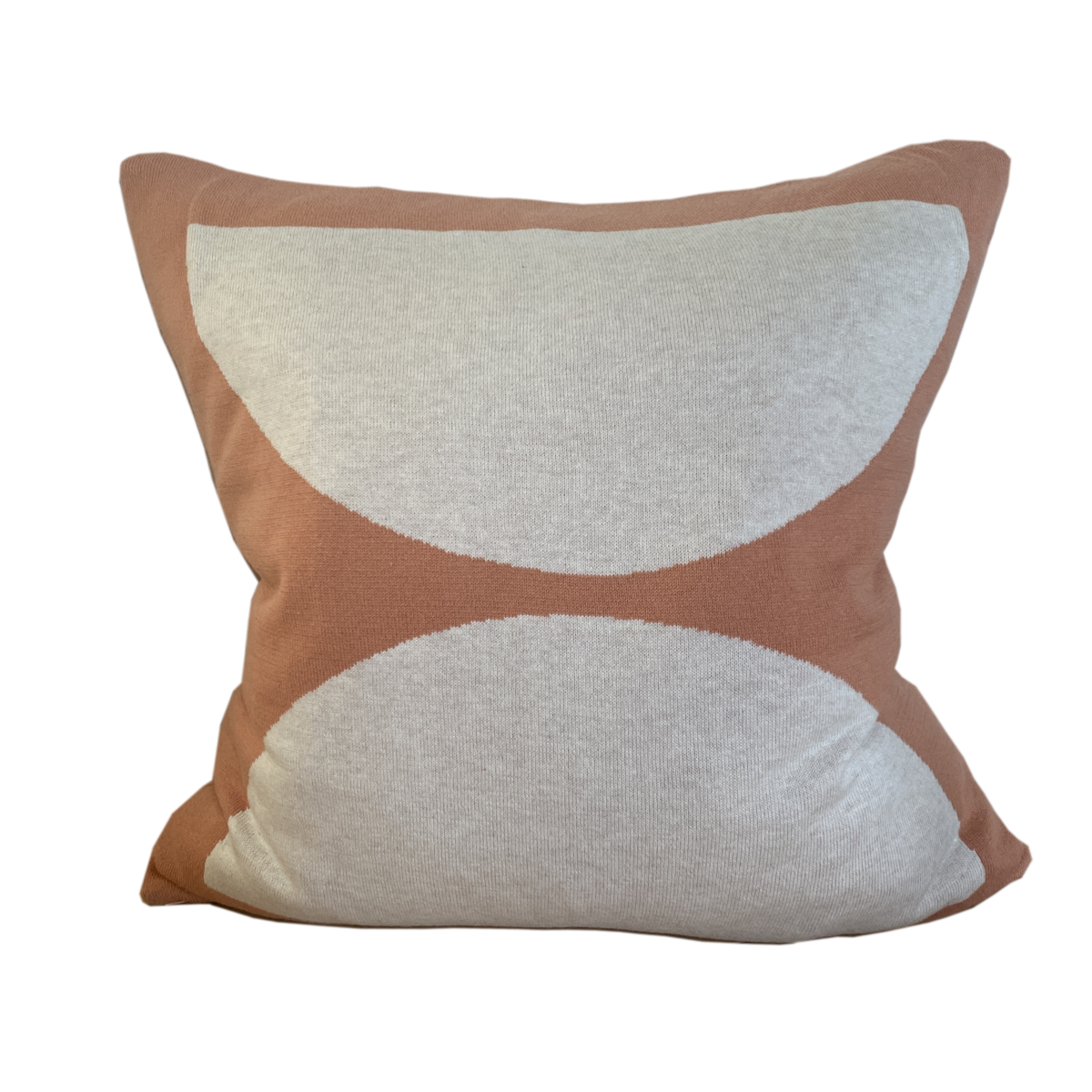 Ella kussenhoes perzik, zacht jacquard gebreid katoen