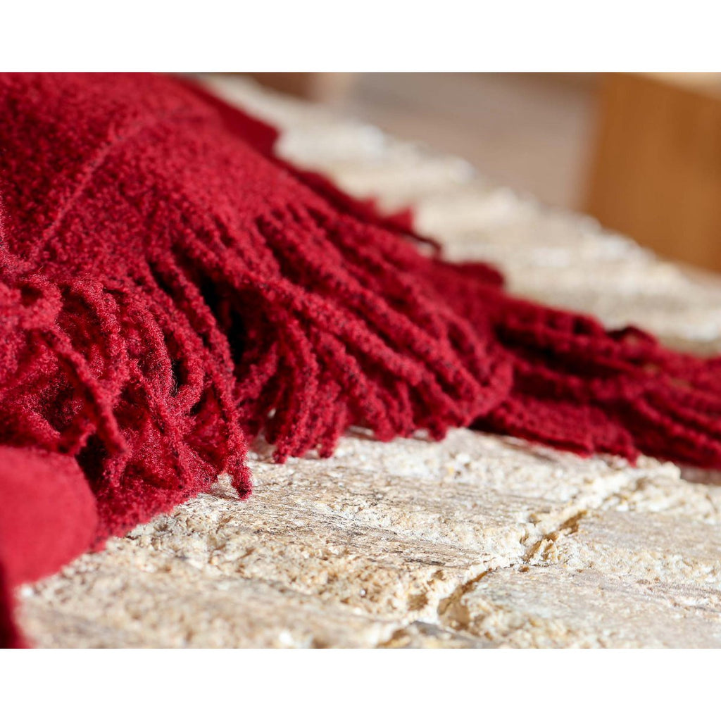 Wol (80%) Polyester (20%) - Boucle PARIS - donkerrood - 140x200