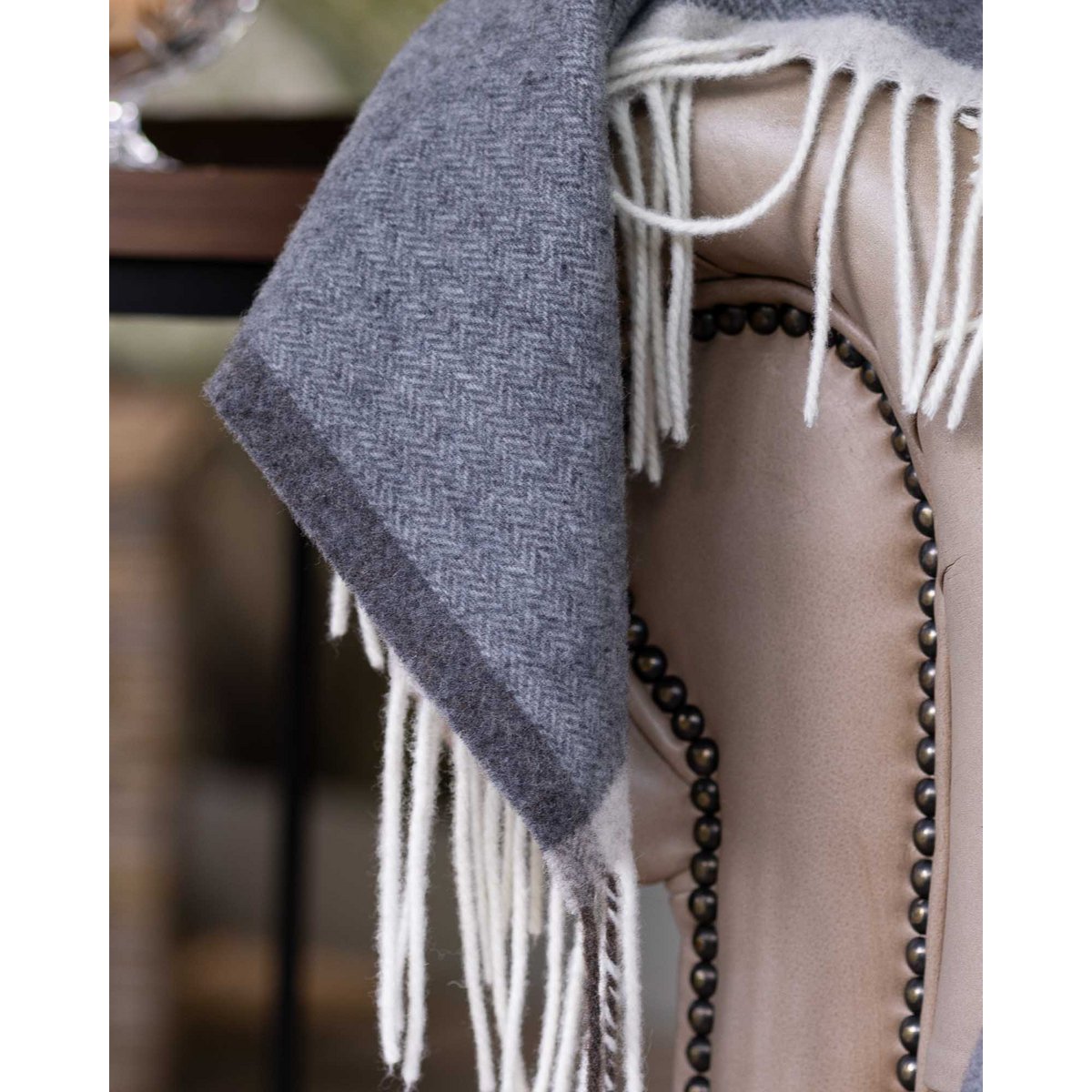 Merino/Cashmere Throwed Blanket Milan Grigio Orlo
