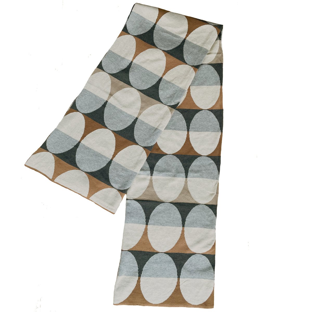 Olivia deken natuur, zacht jacquard gebreide katoen