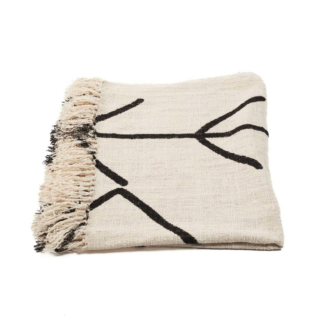 The Evil Eye Bedsprei - Natuurlijk Zwart - 240x128 - Katoen