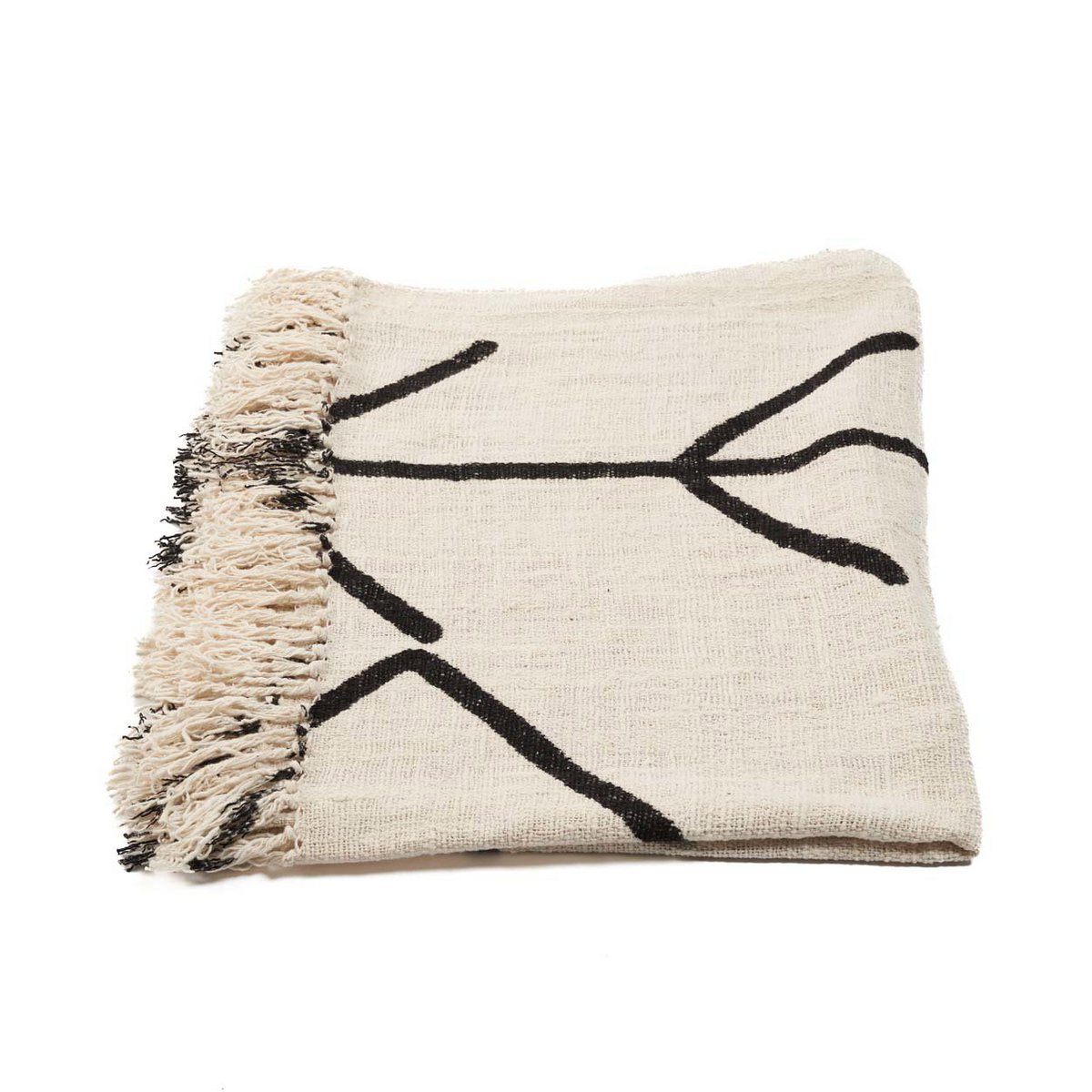 The Evil Eye Bedsprei - Natuurlijk Zwart - 240x128 - Katoen