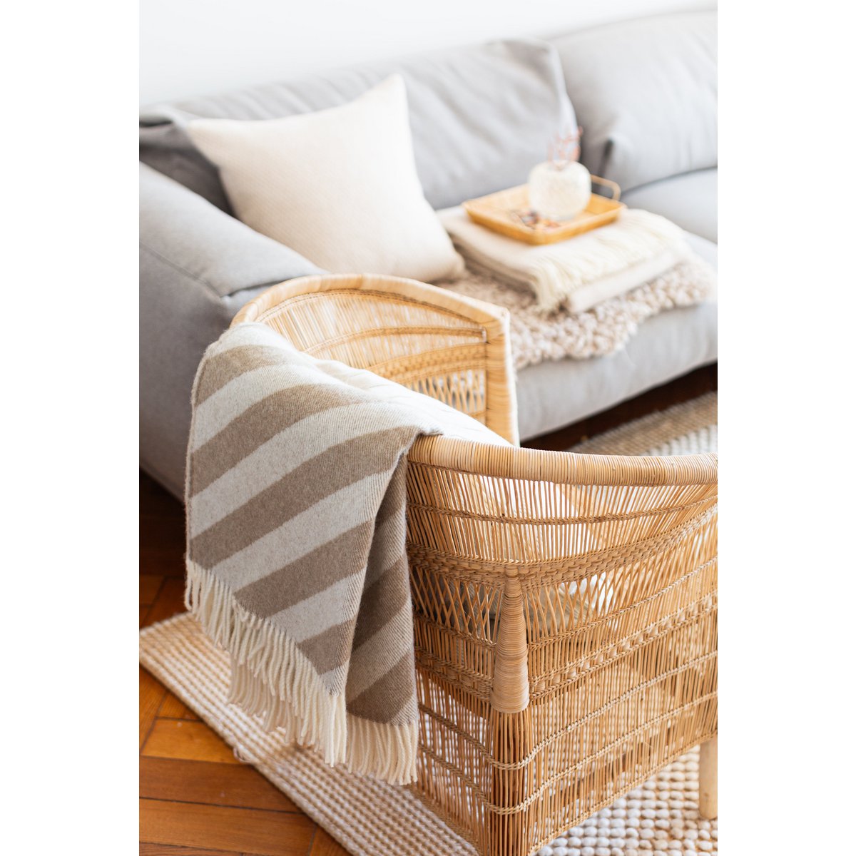 Filip Deken Beige Zachte Lichtgewicht Noorse Wollen Deken