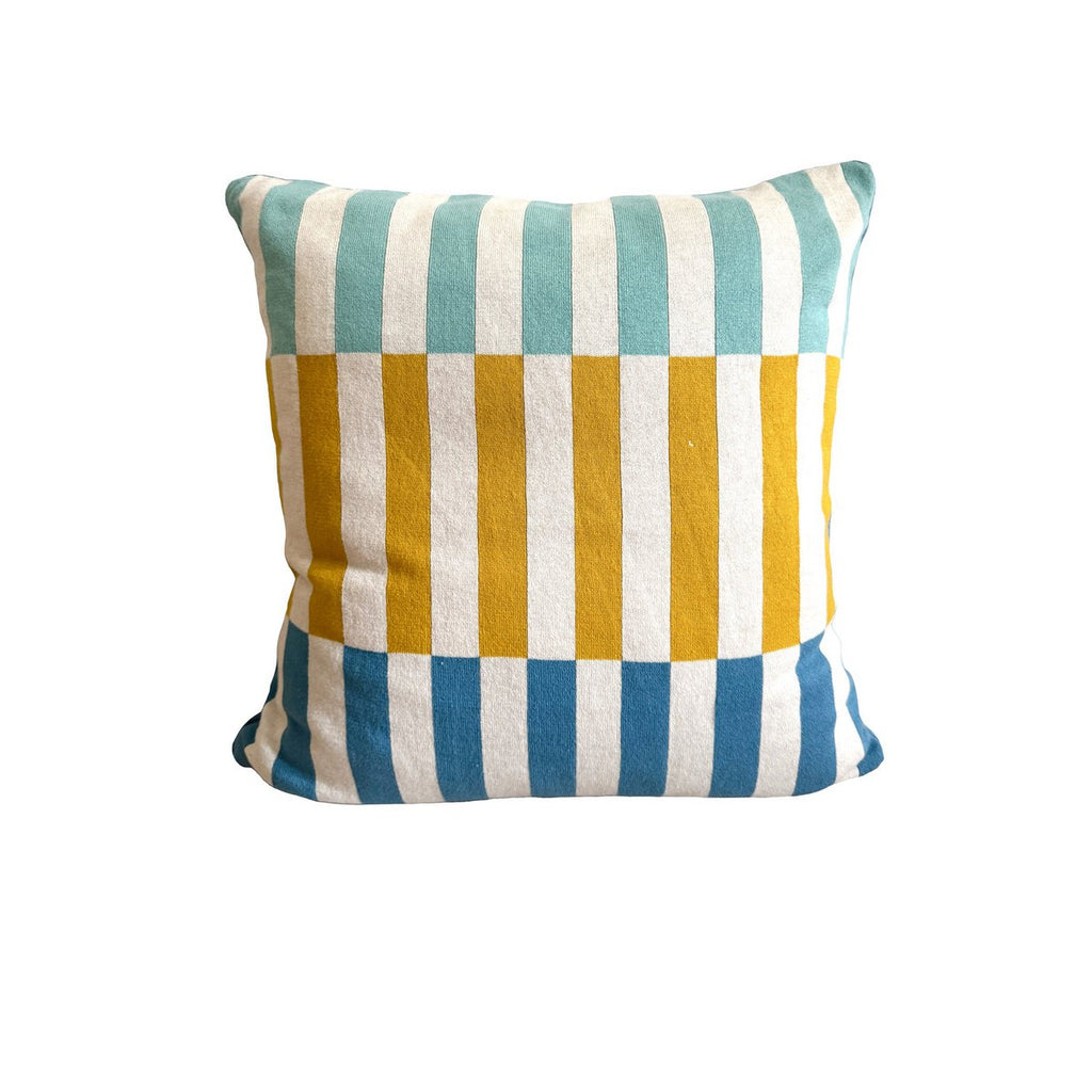 Mojo kussen-dekblauw, zachte Jacquard gebreide katoen.