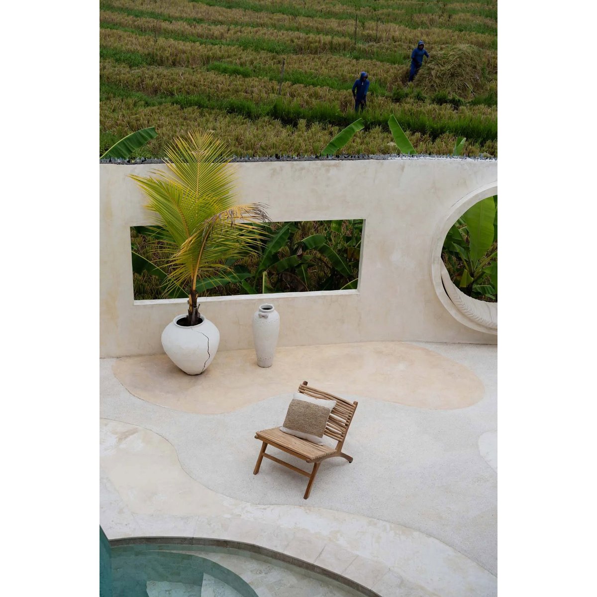 The Raffia Stamp Cushion Cover - Natural