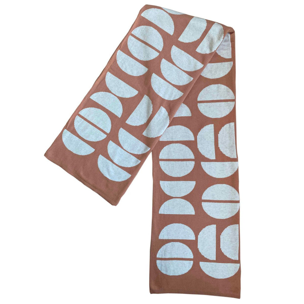 Ella deken perzik, zachte jacquard gebreide katoen