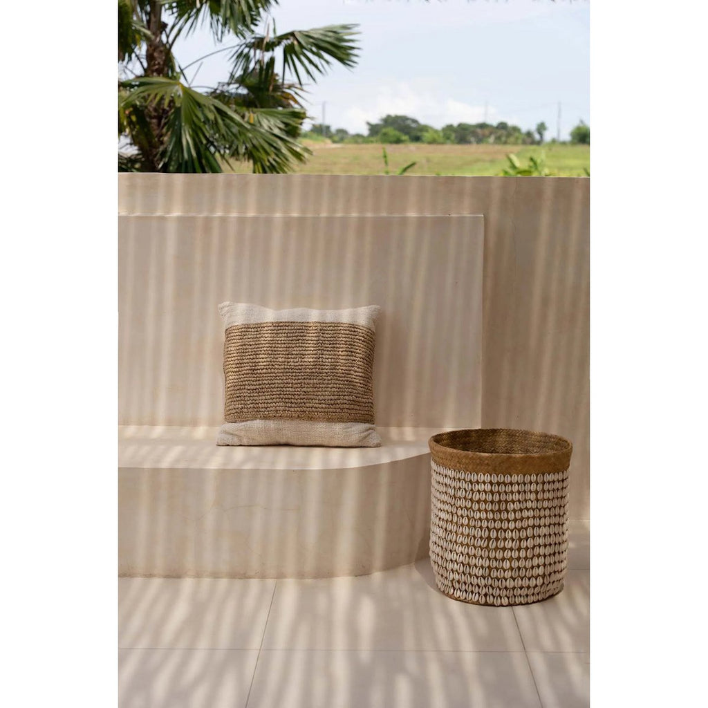 The Raffia Stamp Cushion Cover - Natural