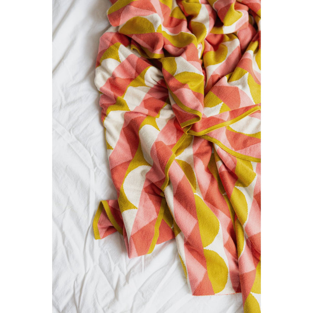 Toby -deken rood, zacht jacquard gebreide katoen