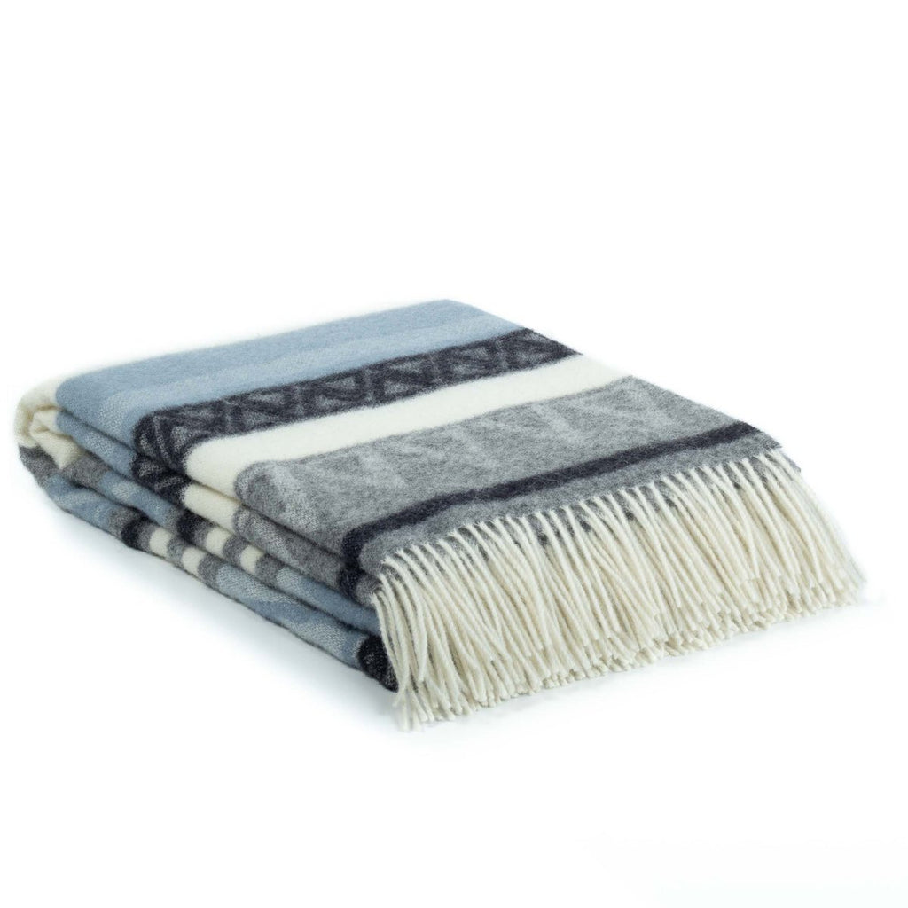 Wool blanket TRIANGEL blue
