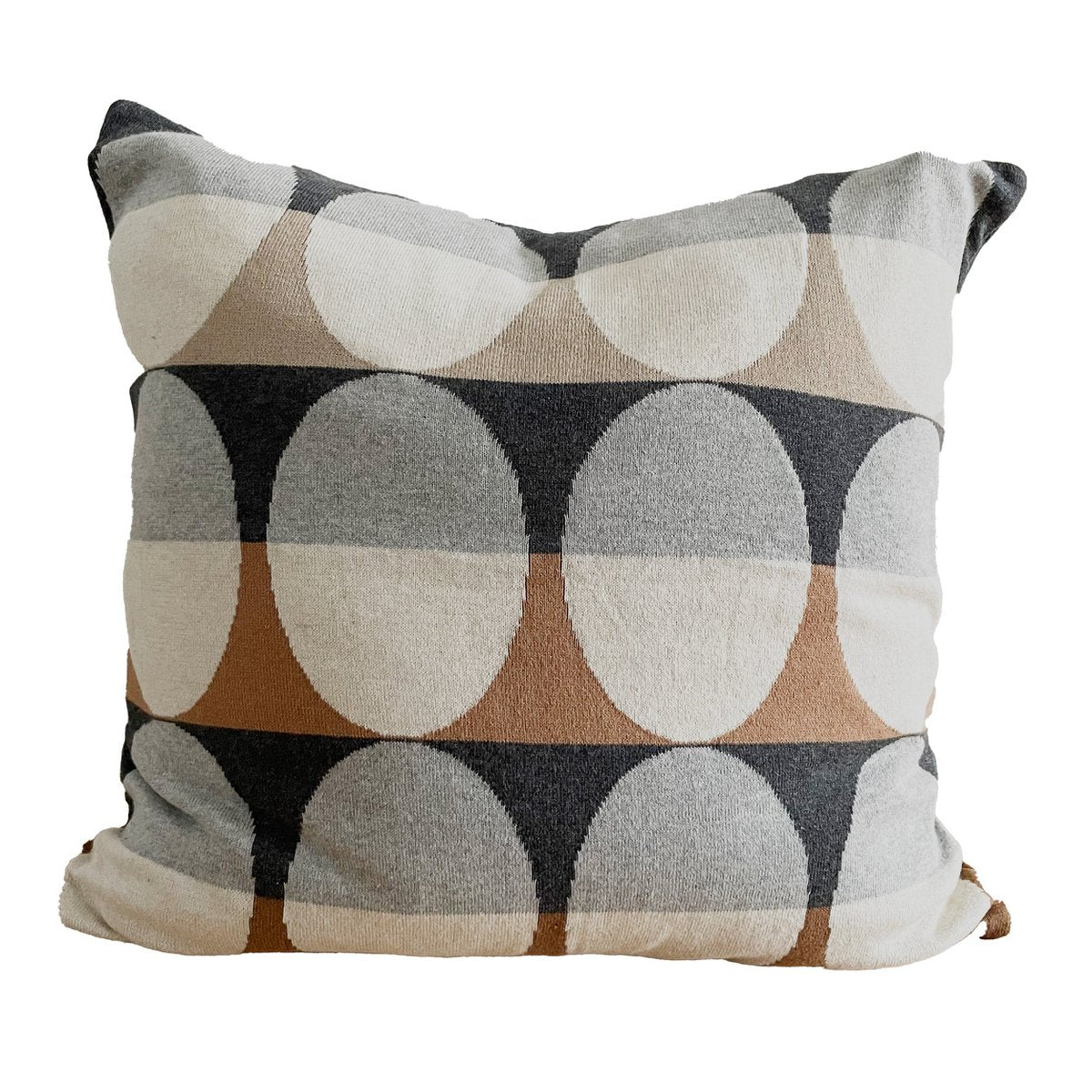 Olivia kussen-dekte natuur, zacht jacquard gebreide katoen