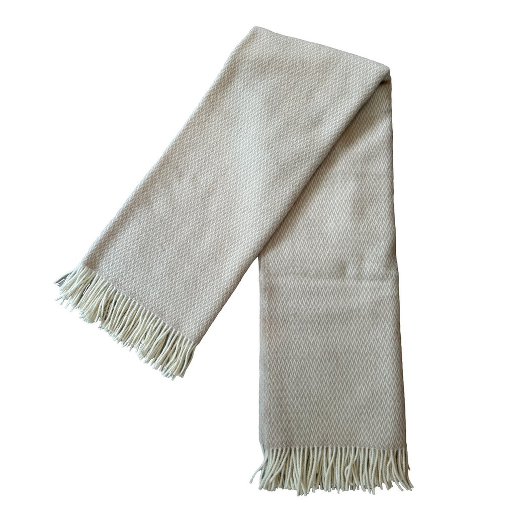 Fanny wollen deken creme, zacht lichtgewicht pure Noorse woldeken