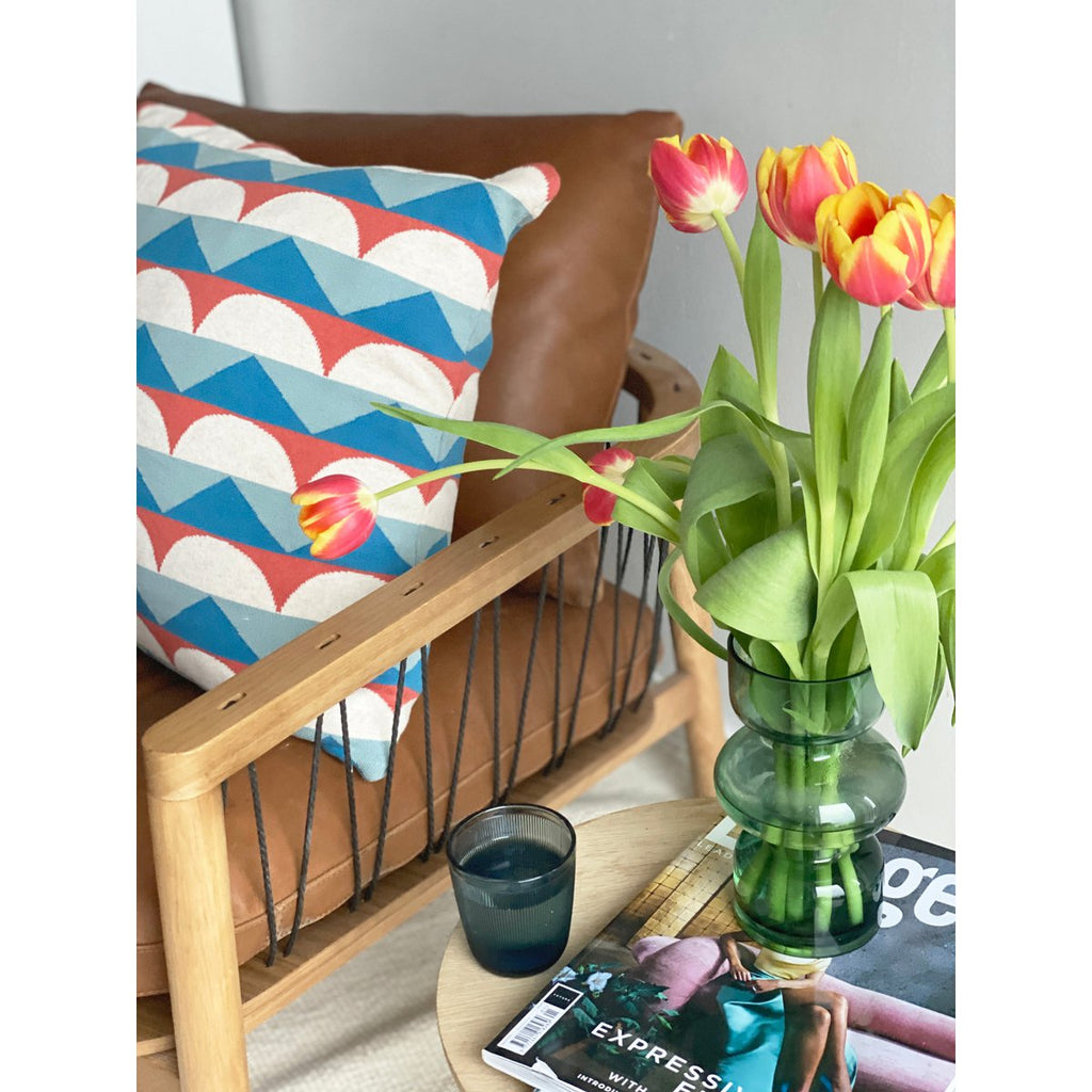 Toby-kussen-dekblauw, zacht Jacquard gebreide katoen