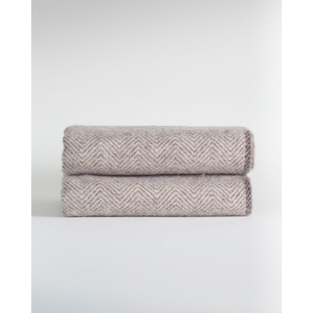 Denver beige wool throw blanket