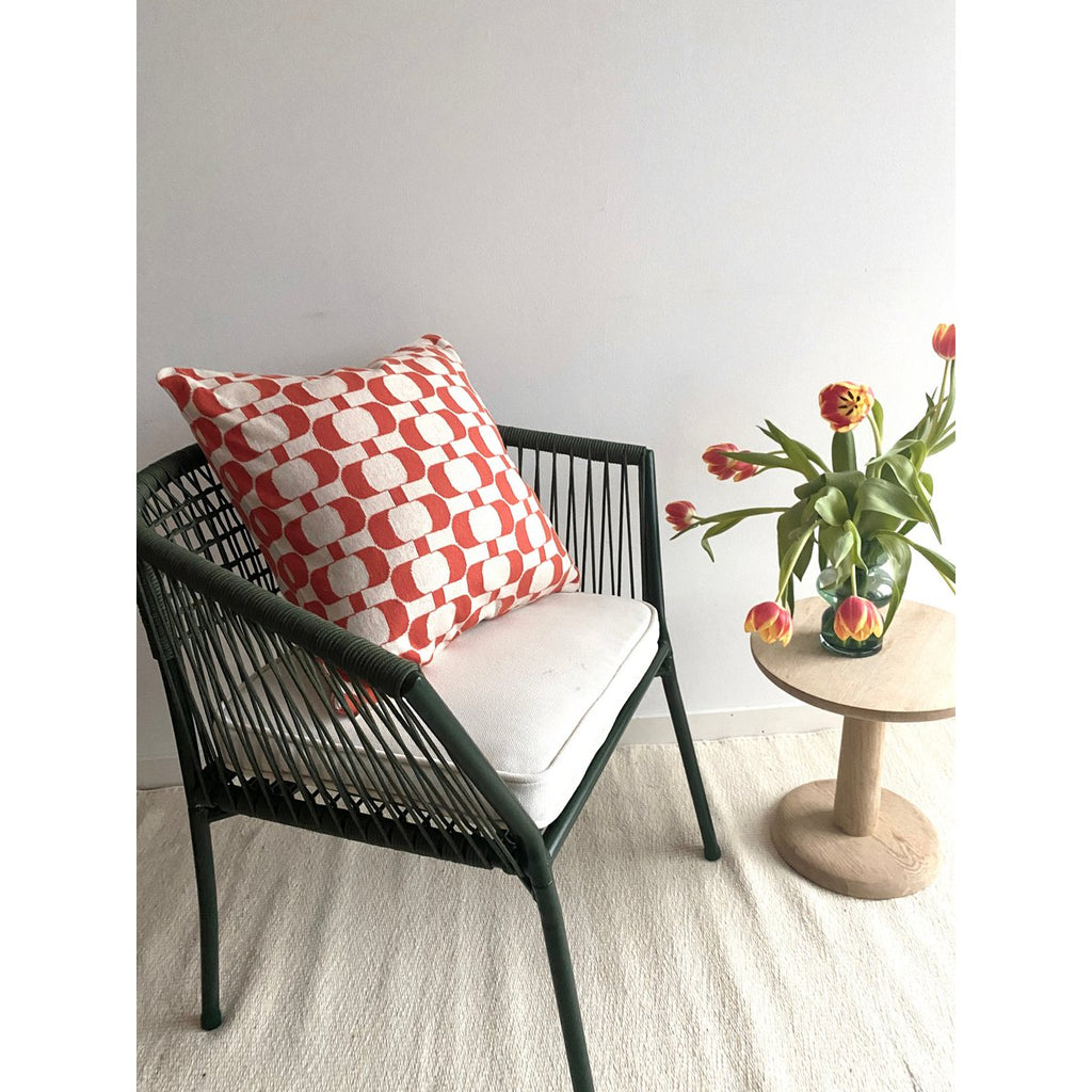 Edith kussenbedekking meloen, zacht jacquard gebreide katoen