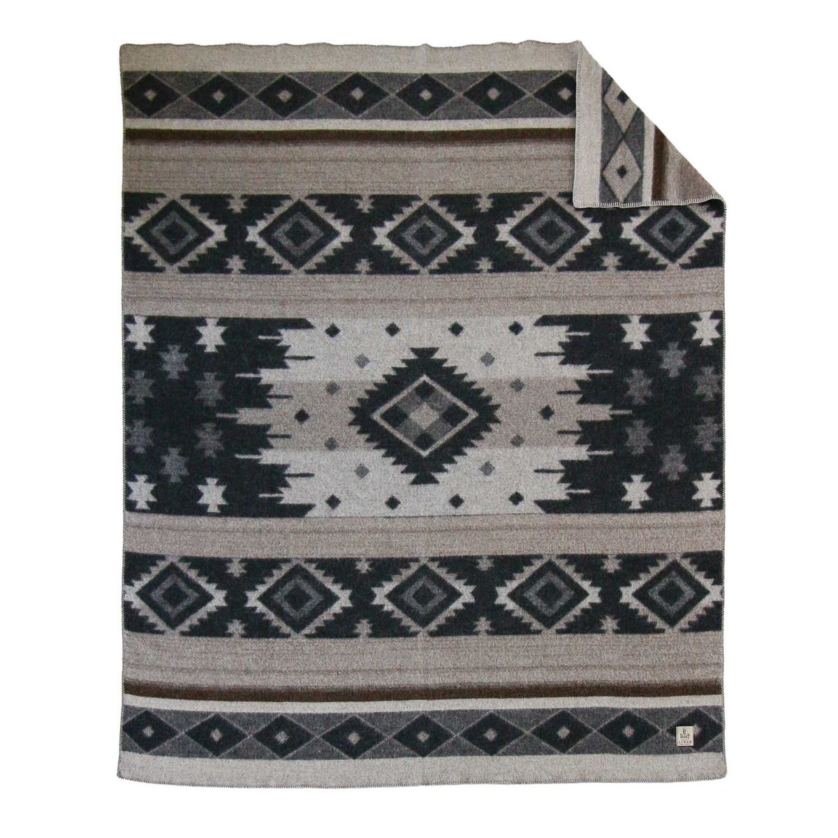 Wollen beddeken TRIBE - tweepersoons - beige
