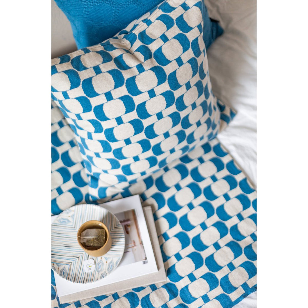 Deken - Edith - blauw - katoen - 130x170