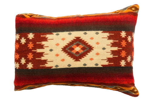 Alpacawollen kussenhoes - 40x60cm - rood - inclusief binnenkussen met eendenveren