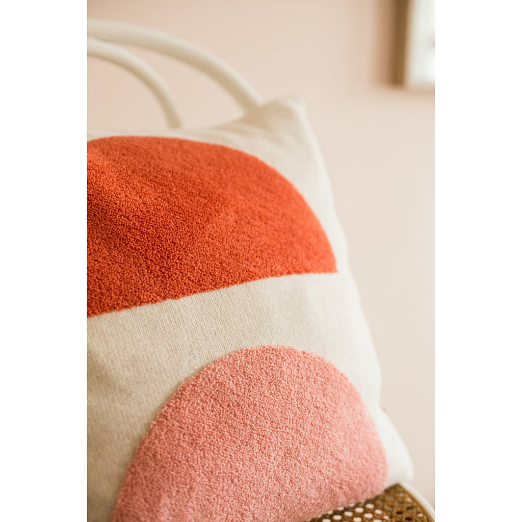 Mona kussen-dekroze roze, punch naald borduurwerk