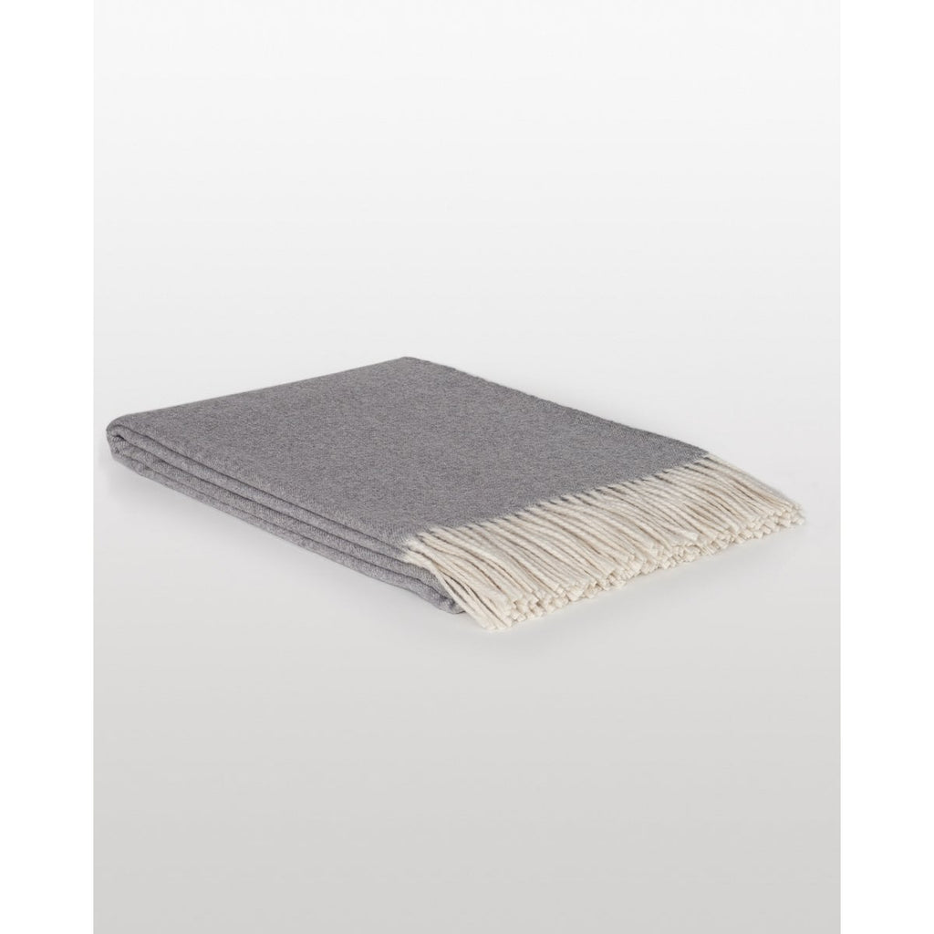 Merino/Cashmere Throwd Blanket Tibet Gray