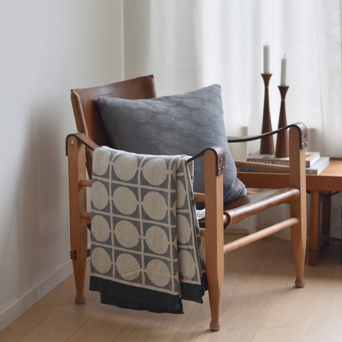 Don blanket gray, soft jacquard knitted cotton