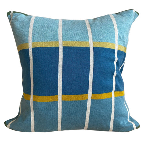 Alvin cushion cover blue, soft jacquard knitted cotton