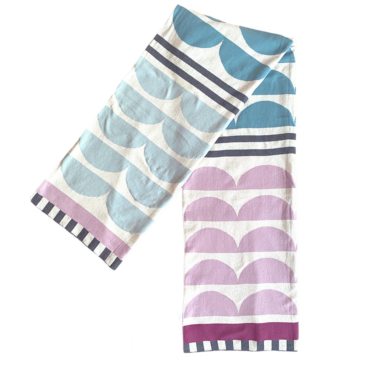 Kamelia deken paars, zacht jacquard gebreide katoen