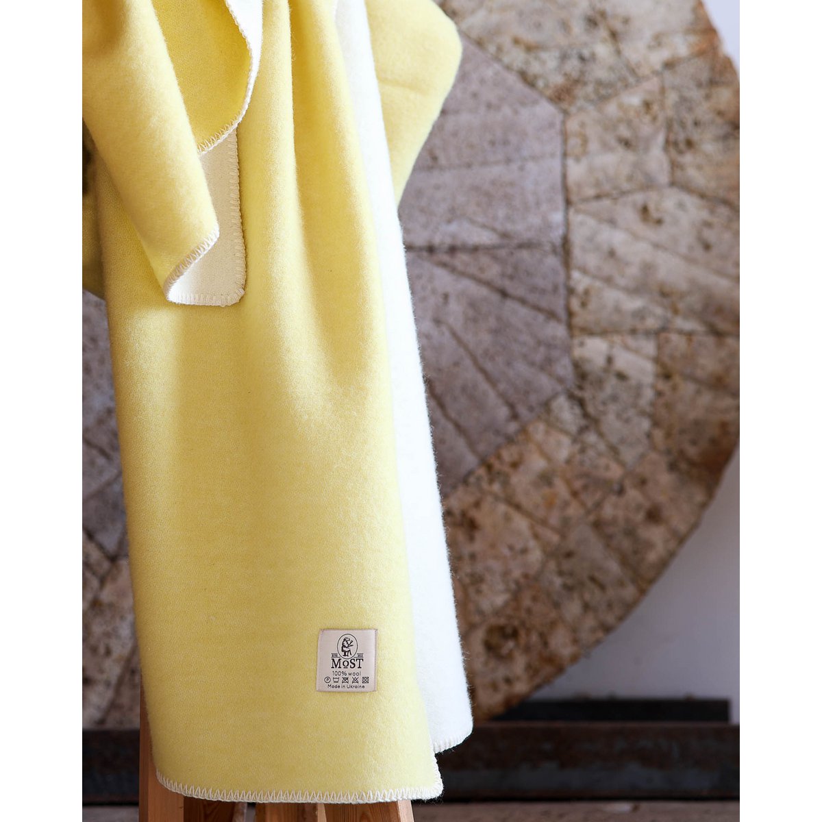 Wol (100%) - geel - 140x200