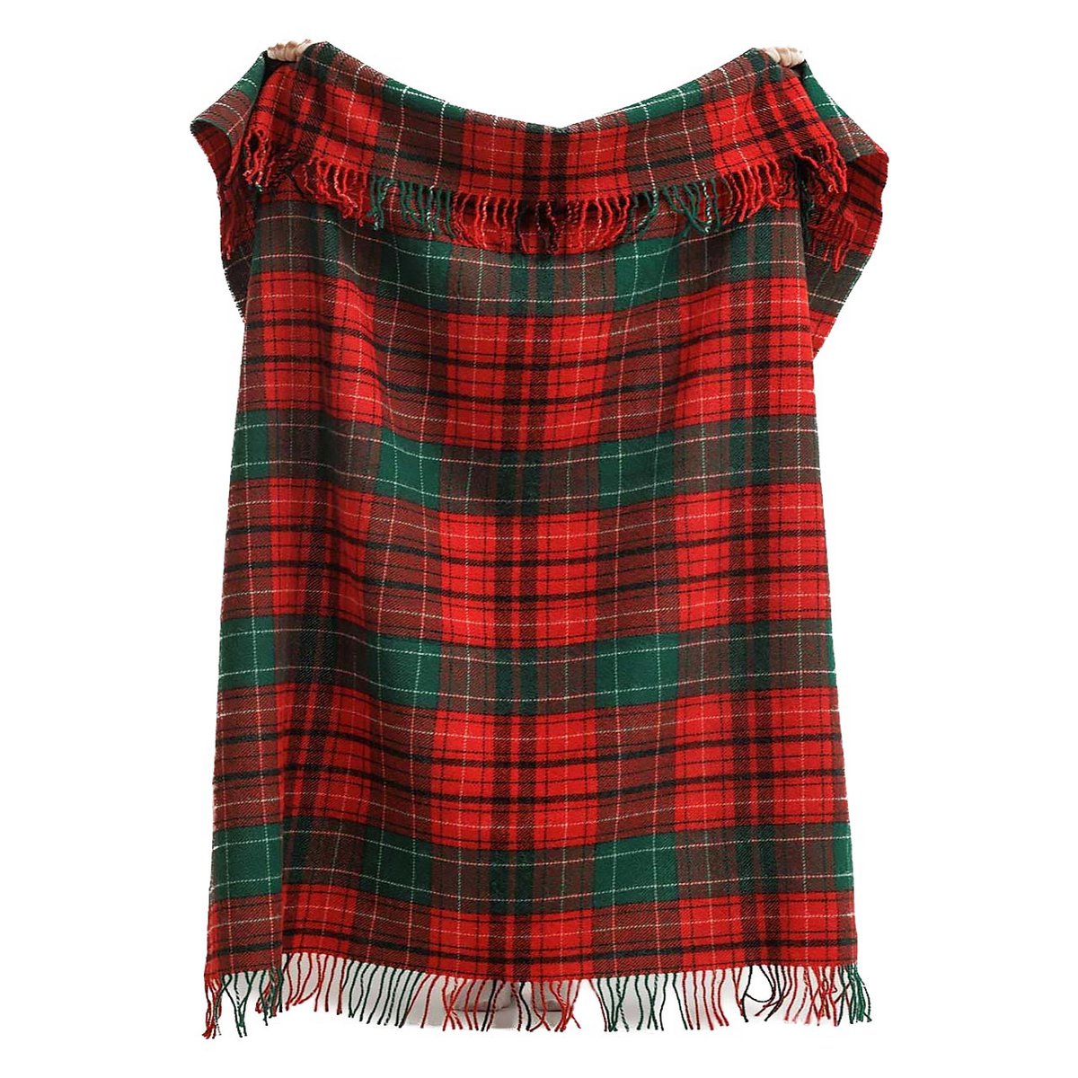 Wool Throwd Tartan Noel - rood, groen